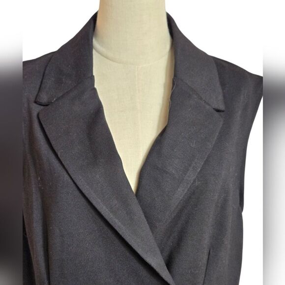 Primary Long Black Double Breasted Vest NWT - Picture 2 of 6
